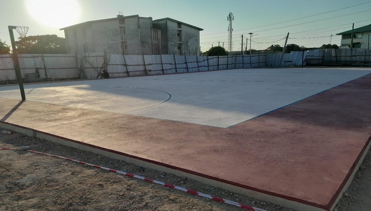 Concrete court slab ready for surfacing