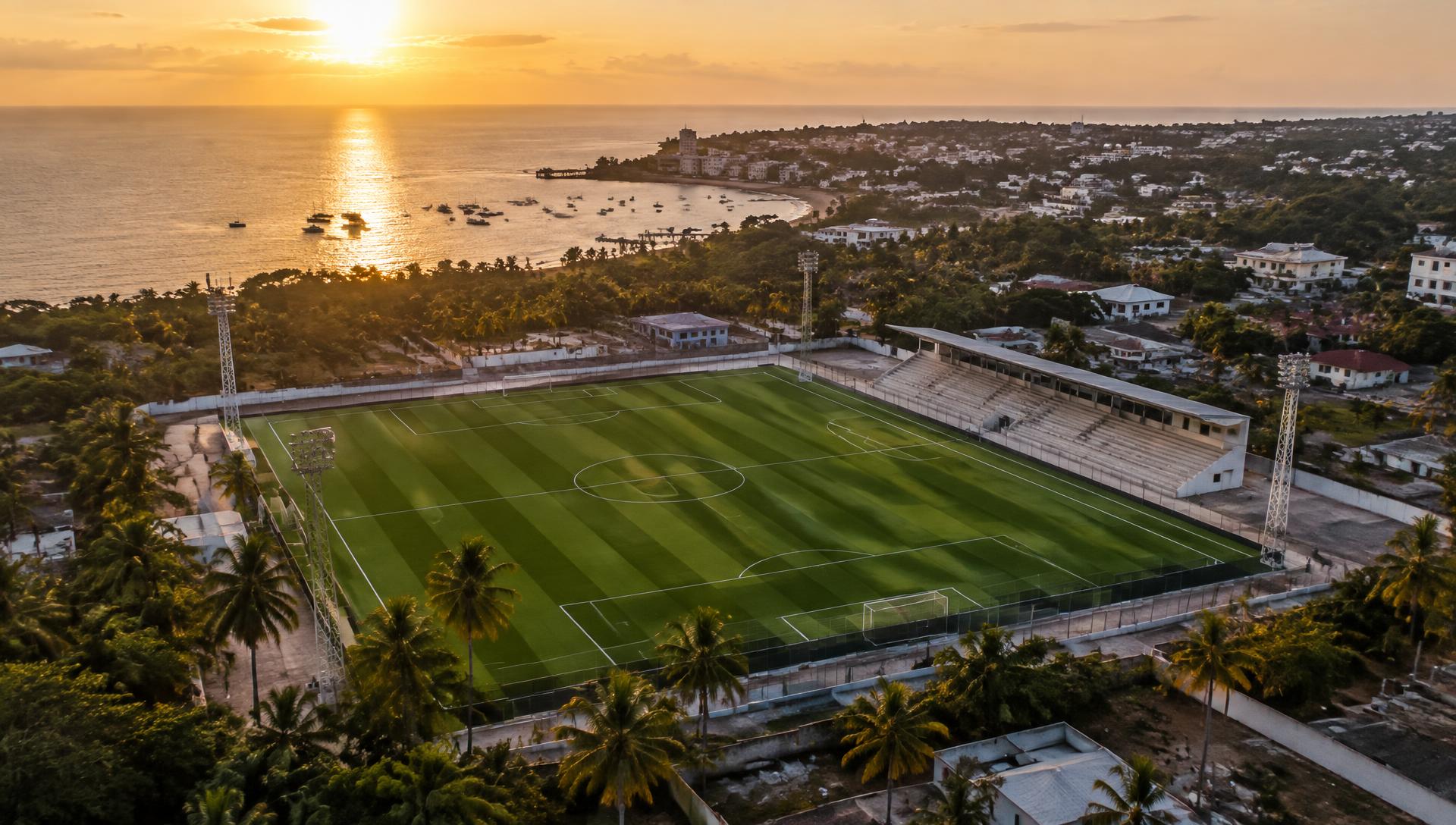 Artificial turf football stadium in coastal Tanzania